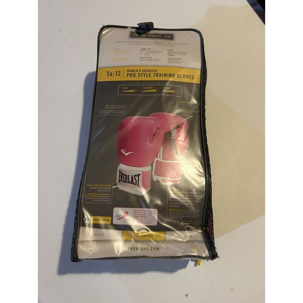 EVERLAST WOMENS ADVANCED PRO STYLE TRAINING GLOVES PINK 12 oz BOXING